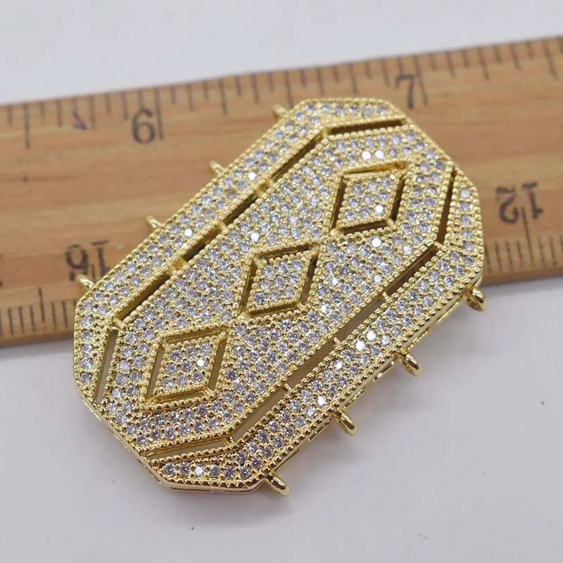 

39X22mm Women's High Quality Classic four-row buttons with CZ jewelry accessories, pearl necklace bracelet accessories material