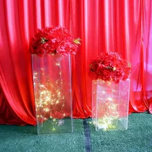 Новая квадратная акриловая Свадебная квадратная колонна для стола в центре торта рамка цветок стенд цветок дорога