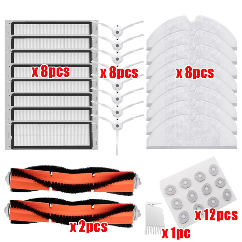 

Mop Cloths Wet Mopping filter Side Brush Roll Brush Suitable for Xiaomi Roborock Robot S50 S51 Vacuum Cleaner Spare Parts Kits