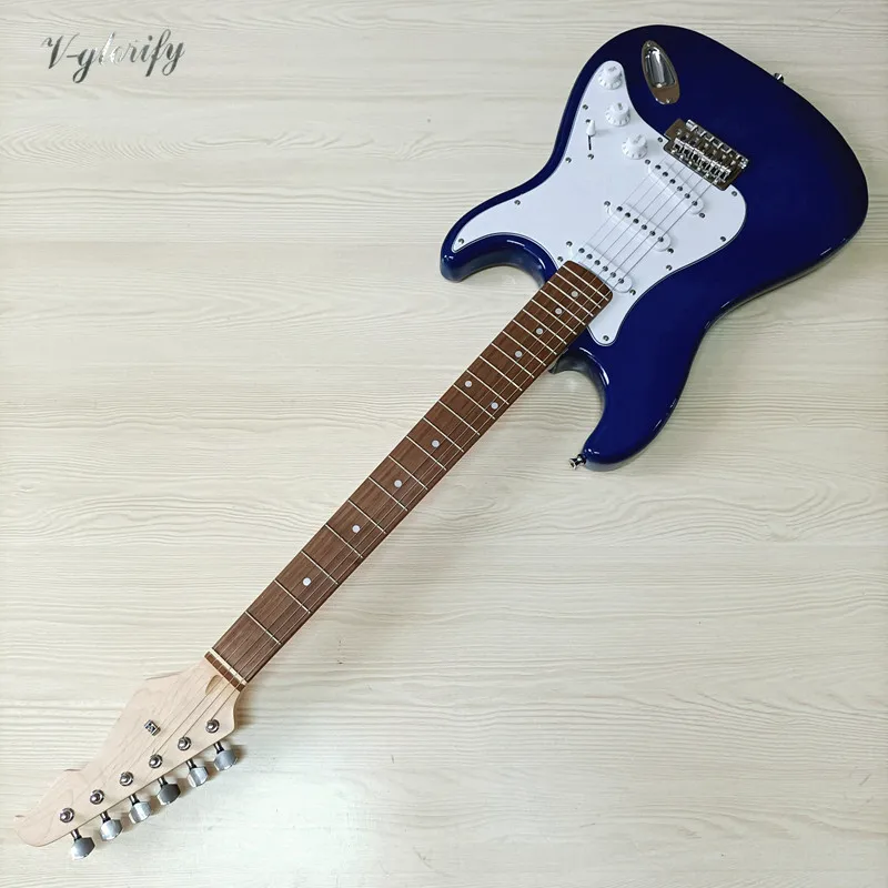 Электрическая гитара blue ST 39 дюймов корпус из липы с грифом Канады и клена 6