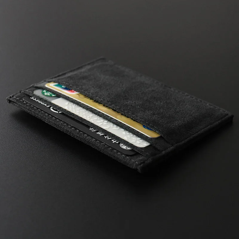 YMW ALCANTARA Card Holder Women & Man Turn fur Luxury Artificial Leather Slim Card Mini Wallet Small Thin Package card wallet