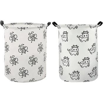 

Storage Box, Canvas Fabric Foldable Storage Basket, Suitable for Laundry Basket, Toy Box, Gift Basket, Bedroom, Clothes bag