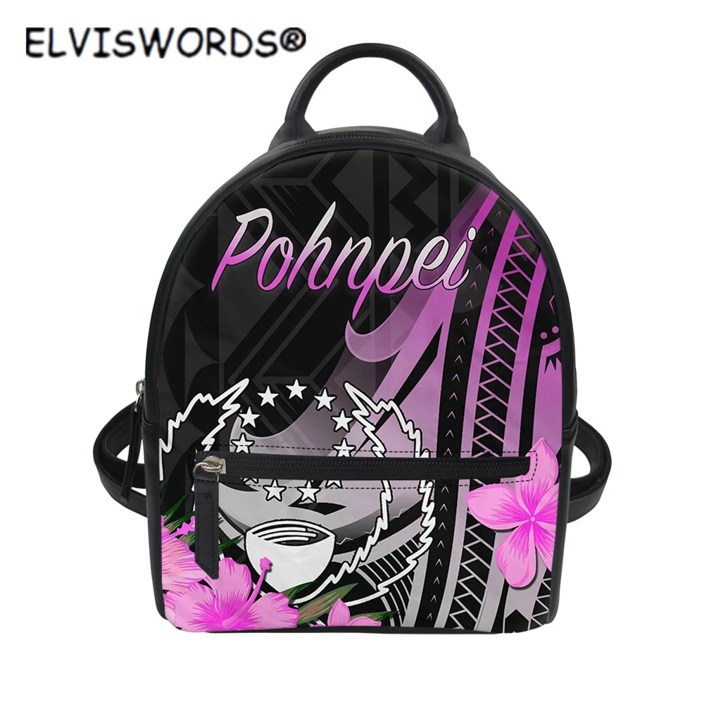 ELVISWORDS mochila de Polinesia de coco Hawaiano para Mini bolso de hombro informal de PU con cremallera|Mochilas| - AliExpress