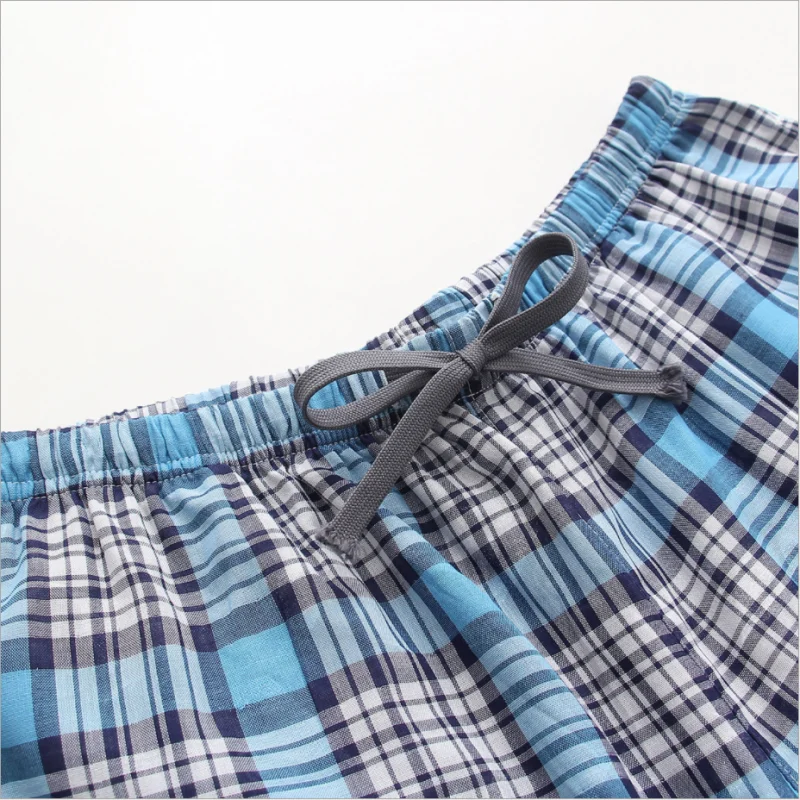 Summer Men 100%Cotton Sleep Bottoms Male Beach Short Casual Plaid Underwear Half Pants Swimming Shorts 3pcs/lot Home Shorts
