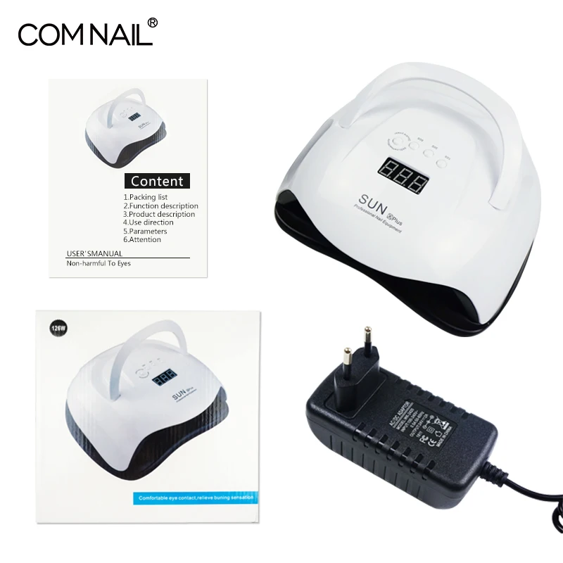 SUNXPLUS 126W УФ-лампы для ногтей Светодиодный лампа для маникюра ногтей Сушилка для ногтей гели инфракрасный Сенсор 10/30/60/99s таймер ЖК-дисплей Дисплей
