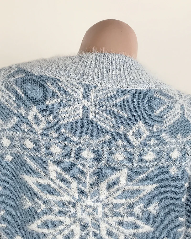 Осенне-зимние женские вязаные свитера, пуловеры с круглым вырезом и длинным рукавом, Рождественский тонкий эластичный короткий