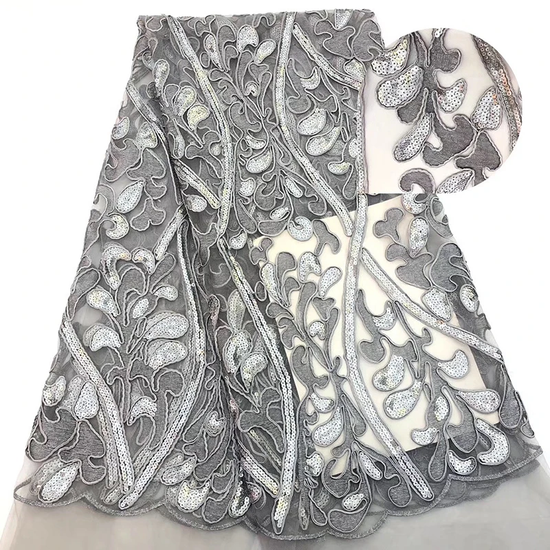 Новое поступление африканская кружевная ткань высокого качества швейцарская вуаль кружева с блестками мягкая ткань для тюля для нигерийского свадебного платья - Цвет: 04