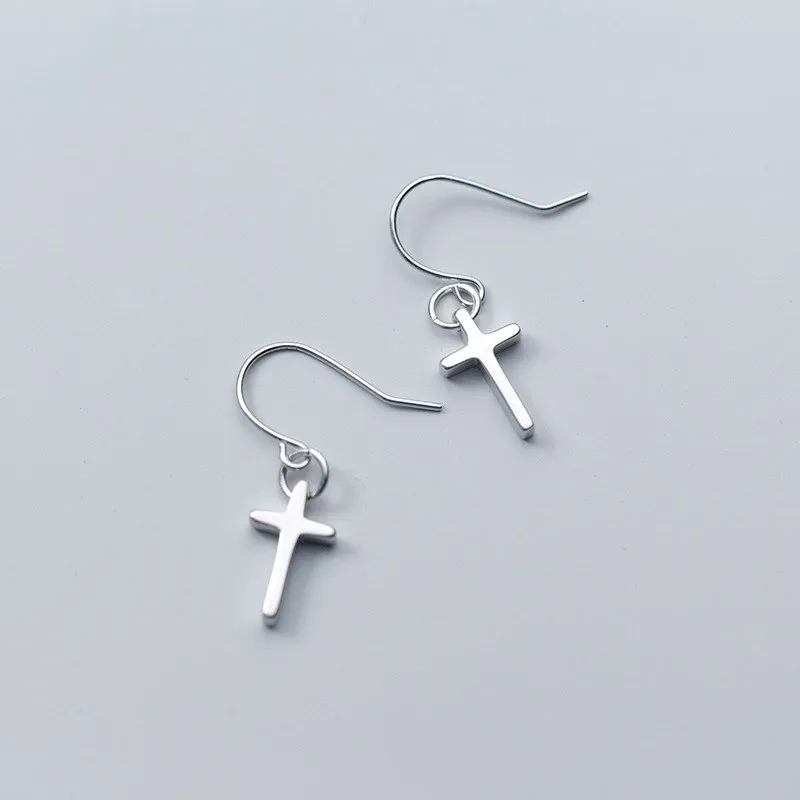 Серьги-подвески женские из серебра 925 пробы в форме Креста | Украшения и