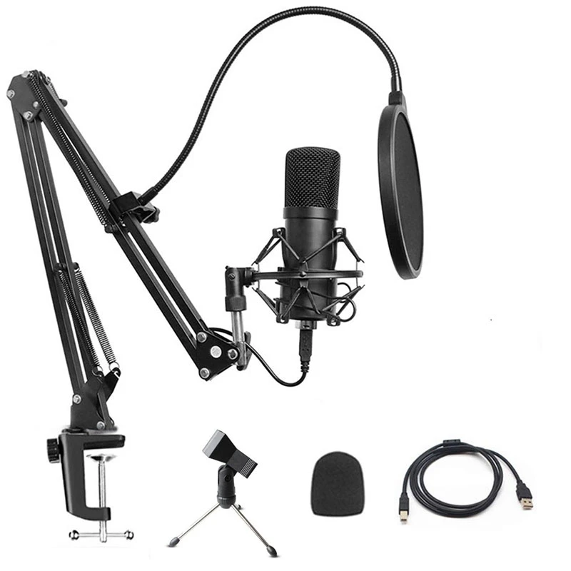 USB микрофон конденсаторный Подкаст комплект для Windows/Mac с подставкой штатива