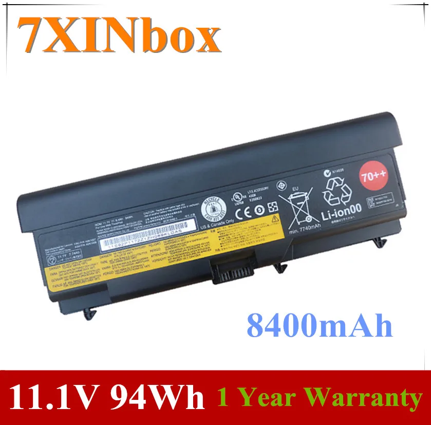 7XINbox 11,1 V 8400 мА/ч, 94wh 45N1011 ноутбук Батарея для lenovo ThinkPad T410 T420 T430 W530 W510 T510 T530 W520 SL410 L530 L430