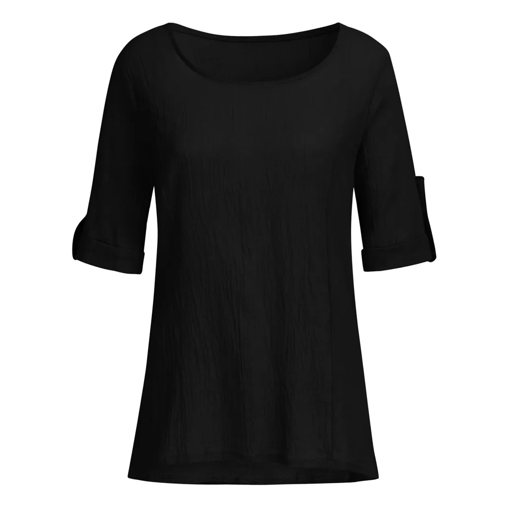 Женская Туника VogueBlusas с вырезом лодочкой и откатным рукавом, рубашка, свободные топы, красивая летняя Винтажная футболка, домашняя одежда, большие размеры XXL