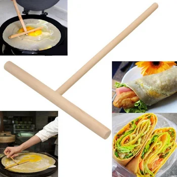 

1pcs Pancake Cooking Utensils Wooden Crepe Spreader And Spatula Tortilla Rake Batter Spreading Tools Kitchen Gadgets