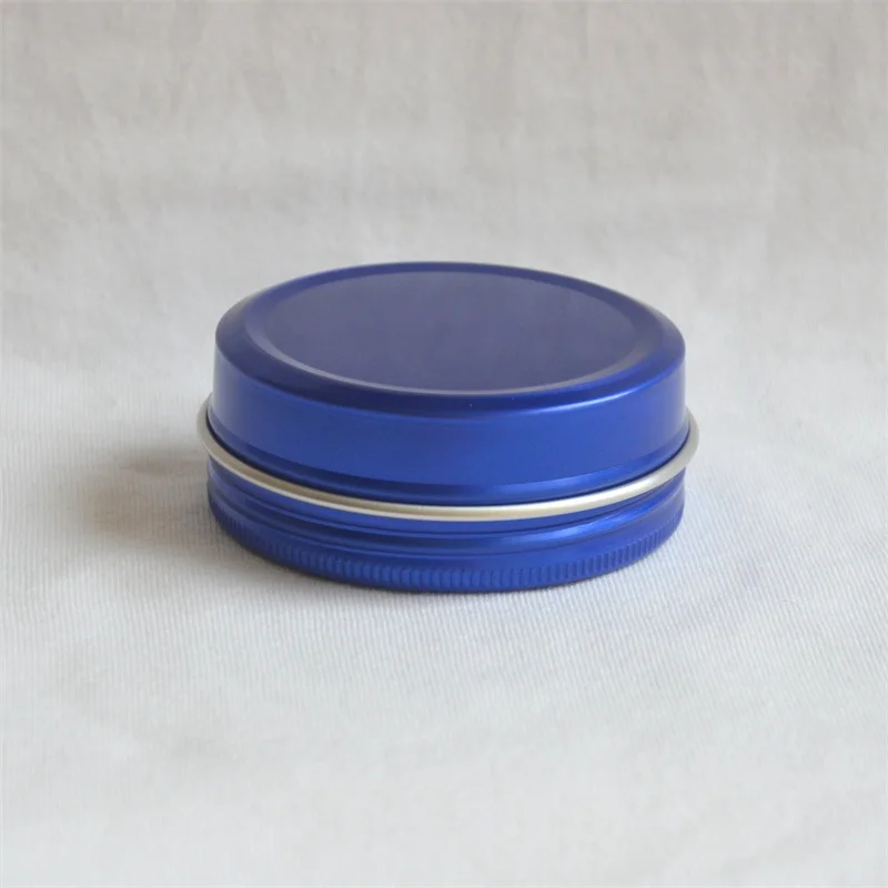 200 X 2oz Round Tins Screw Lids Tin Cans with Clear Window 60ml Blue Metal Spice Containers Aluminum Box DIY Travel Storage Jars 6