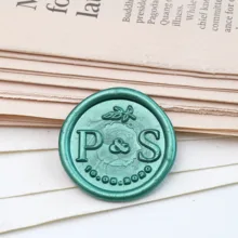 Индивидуальная восковая печать штамп 2 инициалы Подгонянный воск уплотнение персонализированный античный уплотнительный штамп для свадьбы конверт с приглашением