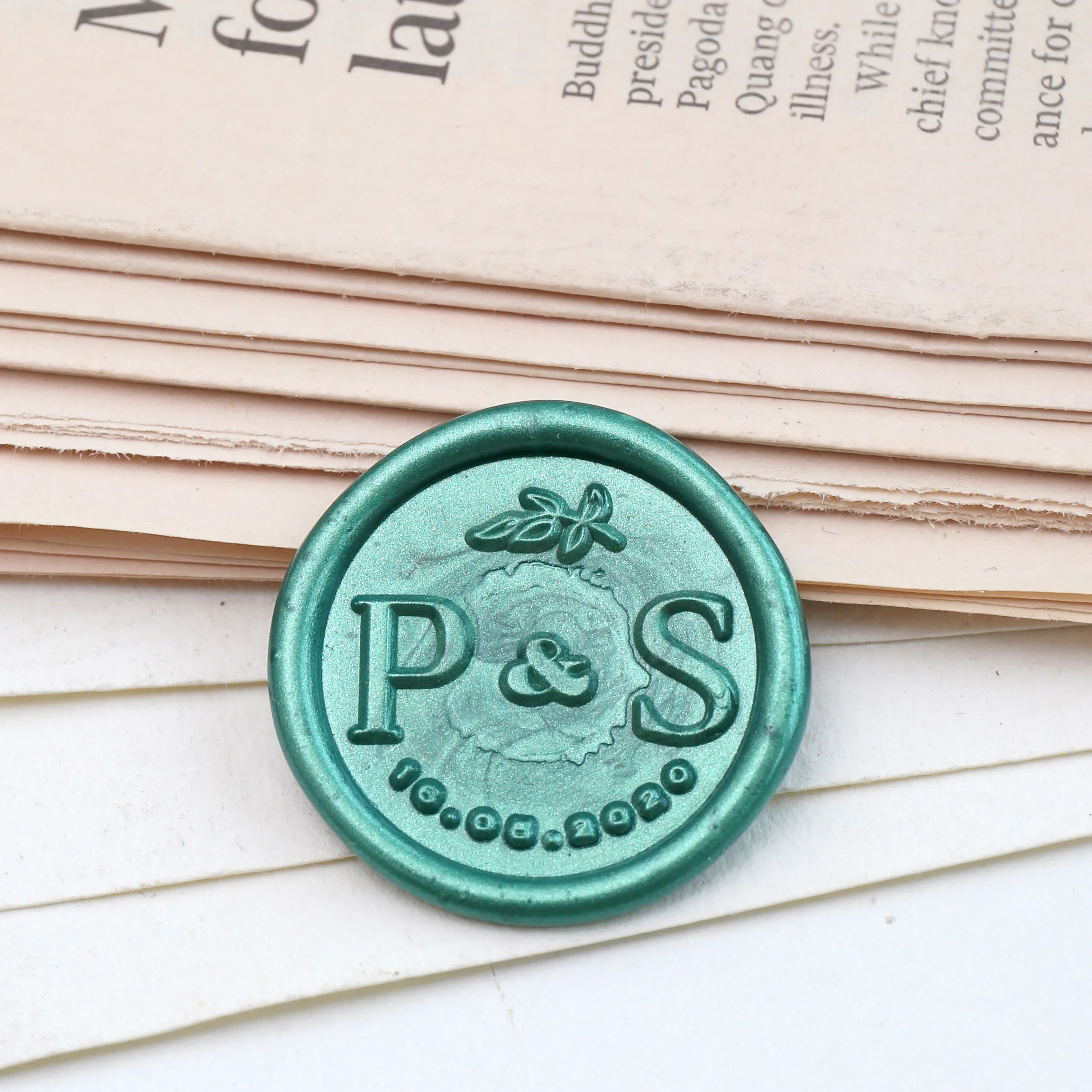 Индивидуальная восковая печать штамп с 2 инициалами индивидуальная сургучная