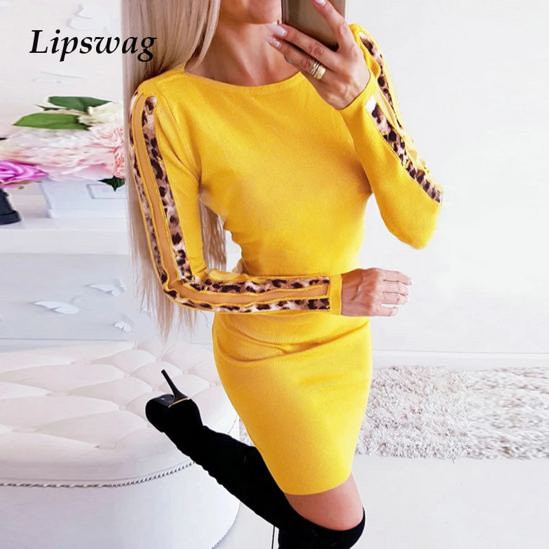 Lipswag сексуальные вязаные открытые вечерние женские платья осень 2019 длинный рукав