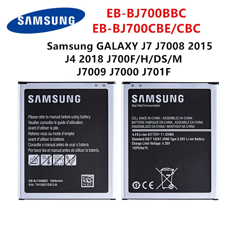 

SAMSUNG Orginal EB-BJ700BBC EB-BJ700CBE EB-BJ700CBC 3000mAh battery For Samsung GALAXY J7 J7008 J4 J700F J7009 J7000 J701F