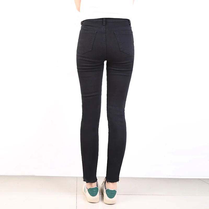 LEIJIJEANS, новинка, большие размеры, женские черные джинсовые брюки, двубортные, модные, обтягивающие, для девушек, джинсы