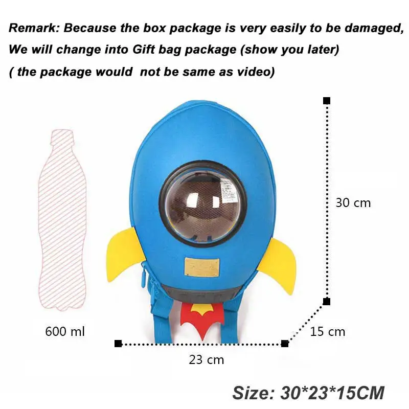 От 3 до 8 лет EVA милые Mochila Rocket рюкзаки для девочек и мальчиков рюкзаки для путешествий уличная школа для Детская сумка на подарок легкий водонепроницаемый