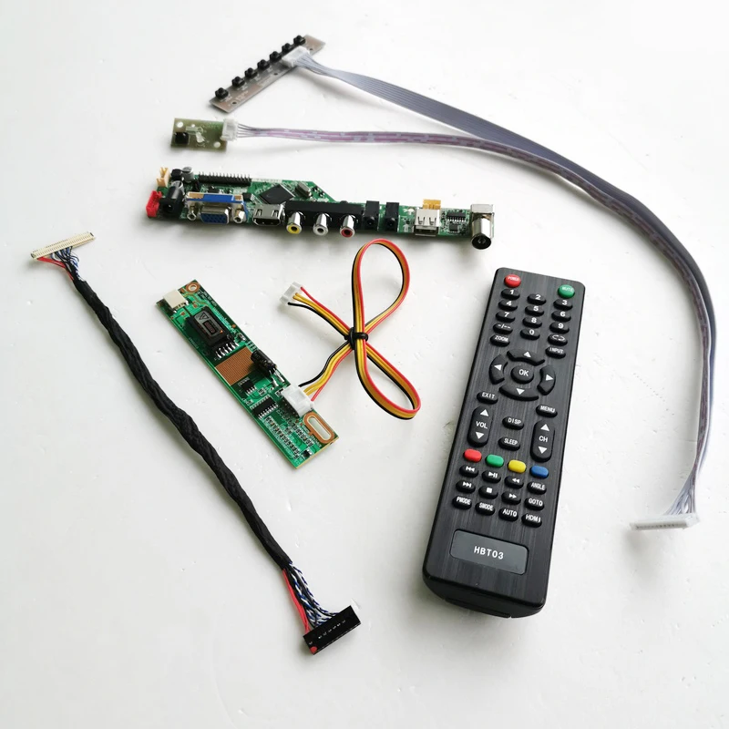 Для LP154W01-A5AG/A5AR VGA HDMI AV USB RF пульт дистанционного управления+ инвертор+ клавиатура ЖК-дисплей Панель T. V56 плата контроллера 1CCFL 30Pin LVDS комплект