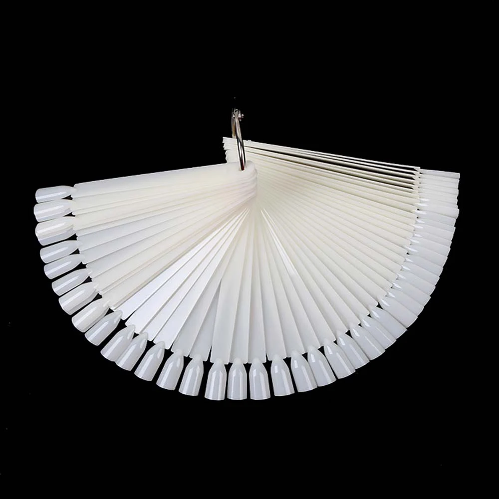 

50pcs False Nail Art Tips Fan Wheel Color Card Transparent White Practice False Nail Display Tools for Beauty Women Manicure
