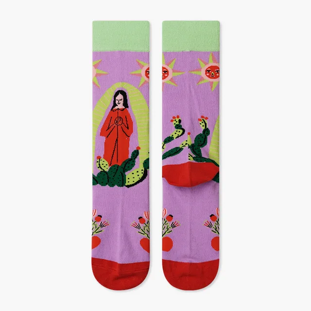 Autumn/Winter Couples Skateboard Sox Creative Abstract Art Harajuku Hip Hop Streets Tide Socks Colorful Funny Socks Skarpetki 8