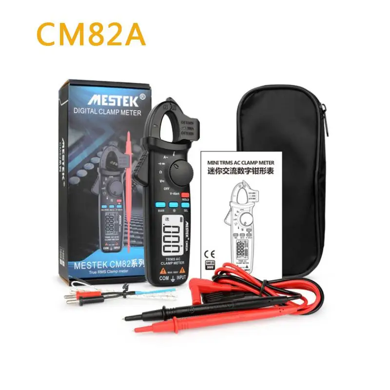 

MESTEK AC Clamp Meter CM82A/B/C TRMS Auto-ranging Digital Clamp Multimeter Voltage Current Diode Continuity Tester with Clip