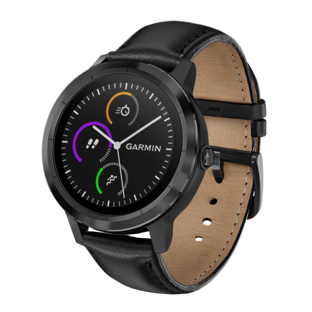 UEBN 20 мм сменный кожаный ремешок для Garmin Vivoactive 3 HR Venu/Garmin Move/Forerunner 245 645 музыкальный ремешок Ремешки для наручных часов