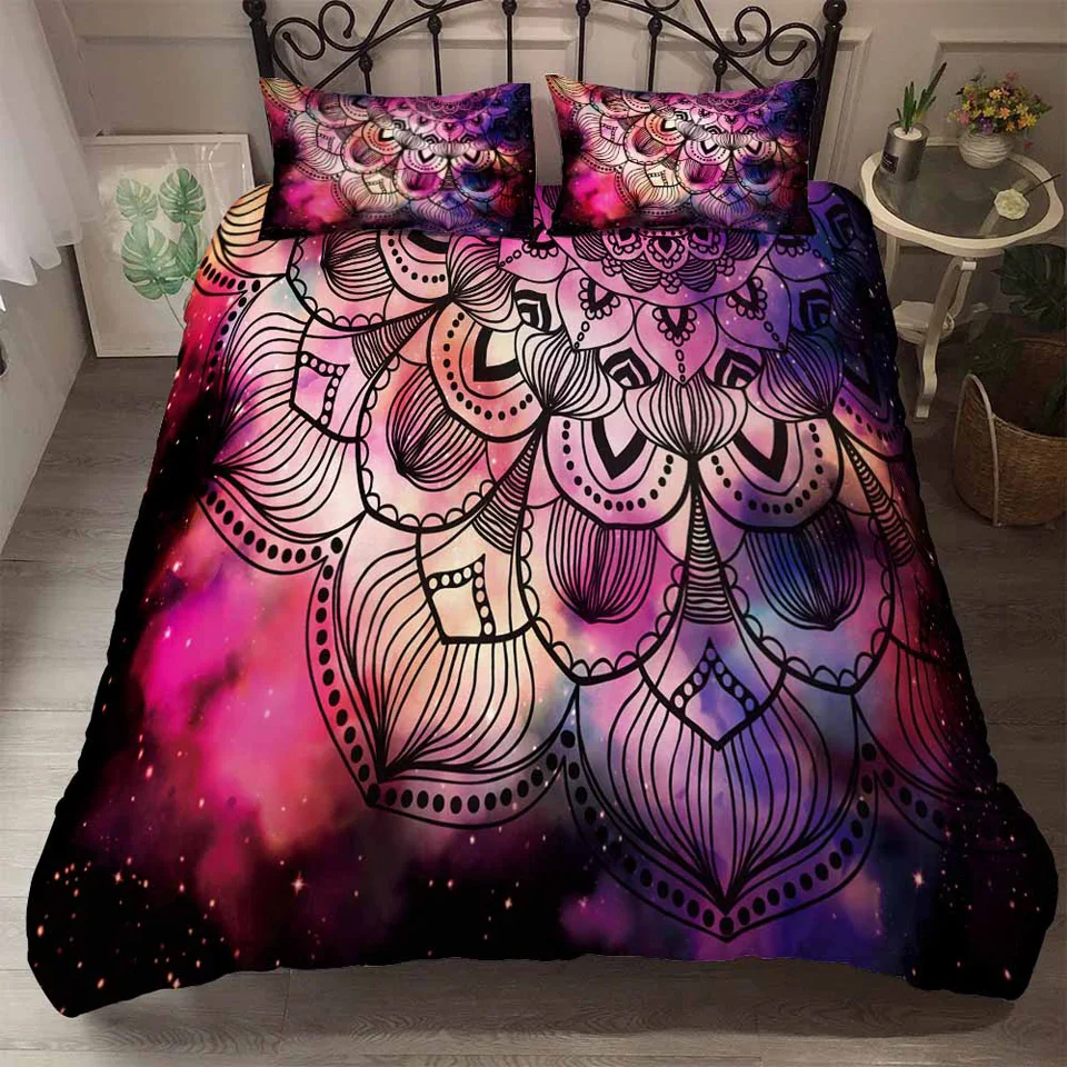 

Printed Mandala 3D Bedding Set Duvet Cover Double Bed Linen King Bohemian Comforter Flower Fashion Colorful Fabric USA Twin Size