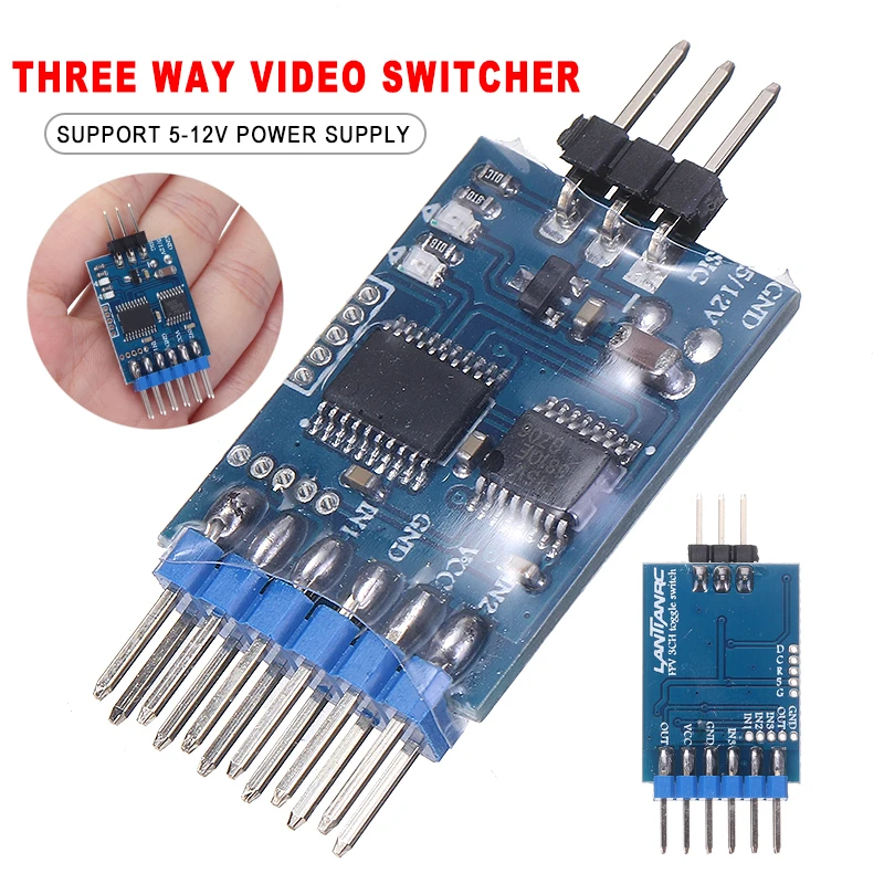 MAYITR 1pc High Quality FPV Camera 3 Channel Video Switcher PWM Electronic Switch Module Board For Vehicles & Remote Control Toy | Игрушки