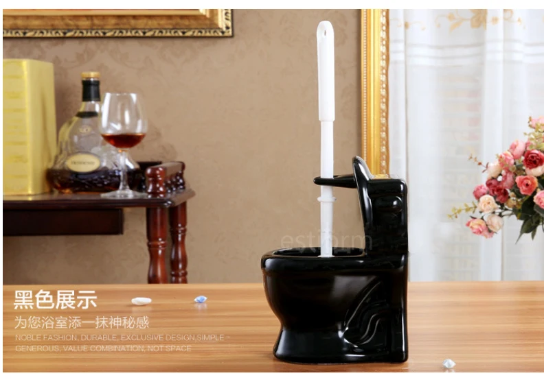 Ceramic Toilet Bowl Brush Set Long Handle - Js3337-4