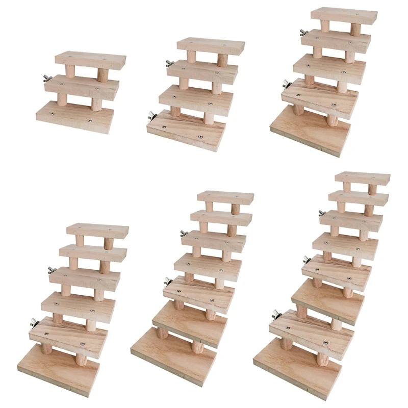Hamster Ladder Toys 3/4/5/6/7/8 Layers Wood Ladder Bird Parrot Toy Climbing Stairs Pet Toys Gift Pet Cage Accessories parrot toy bird toy bird cage accessories small pet ladder toy