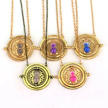 

ZXMJ Harried Hogwarts Time Turner Necklace Pendant Potters 6 colors Hourglass Horcrux Necklaces Jewelry gift For women men Fans