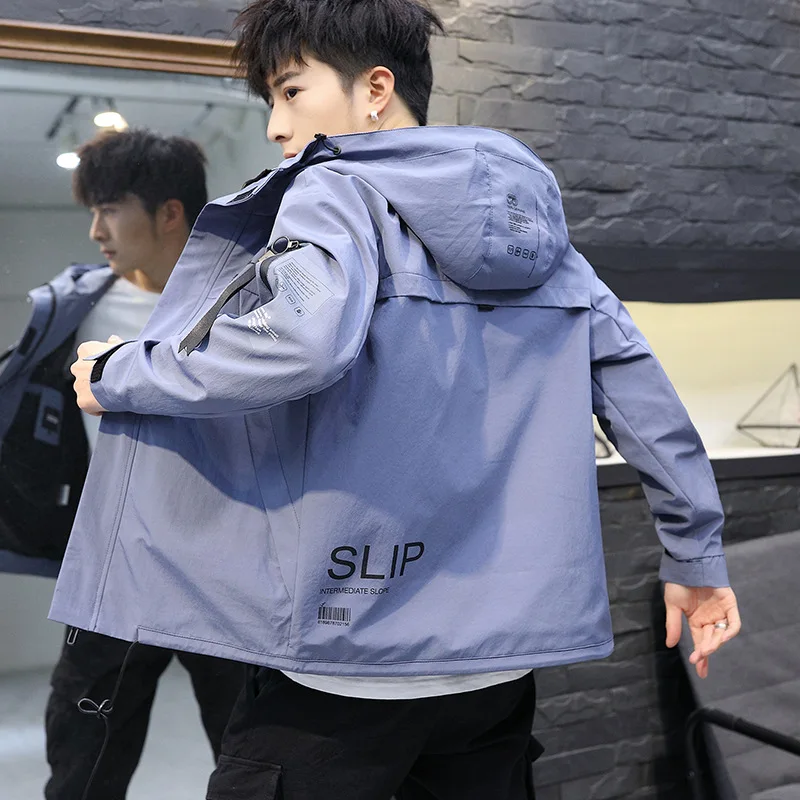 

Men Spring And Autumn 2019 New Style Workwear Coat Korean-style Trend Hooded Students Handsome Baseball Clothes Jacket Spring Cl