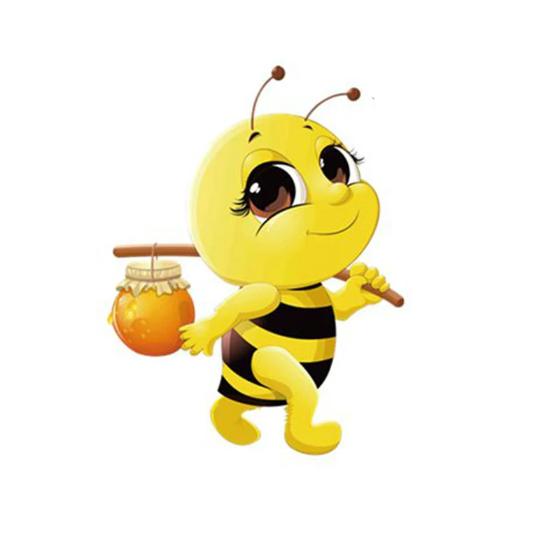 

Funny Cartoon Beatiful Lovely Honey Bee Car Stickers Waterproof Sunscreen Bumper Windshield Boot Decals PVC 15cm X 19cm