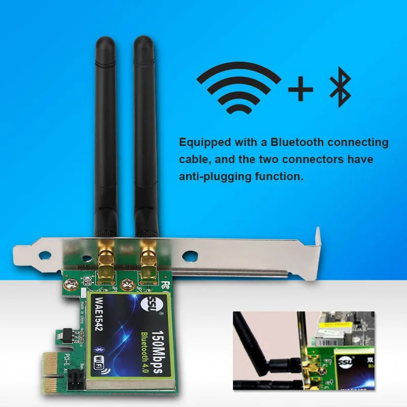 Bluetooth WiFi PCI-E сетевая карта 2,4G беспроводная карта памяти PCI 150 Мбит/с