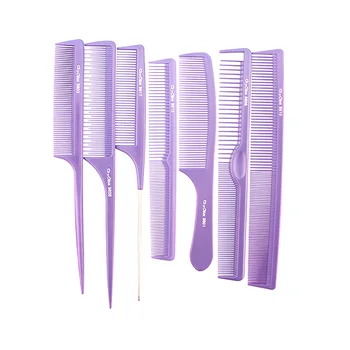 

7 pcs/lot Purple Professional Barber Comb Set Antistatic Hairdressing Cutting Comb For Hairdresser Heat Resistant Carbon Comb