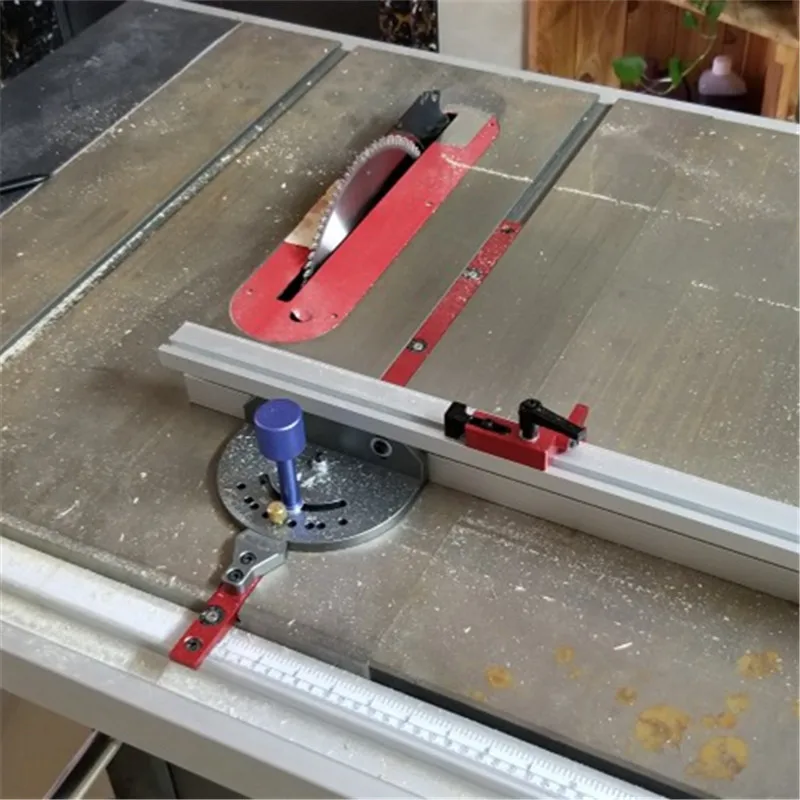 Aluminum Angle Miter Gauge Sawing Assembly Ruler Woodworking Tool 400mm Alluminium Fence with Metri