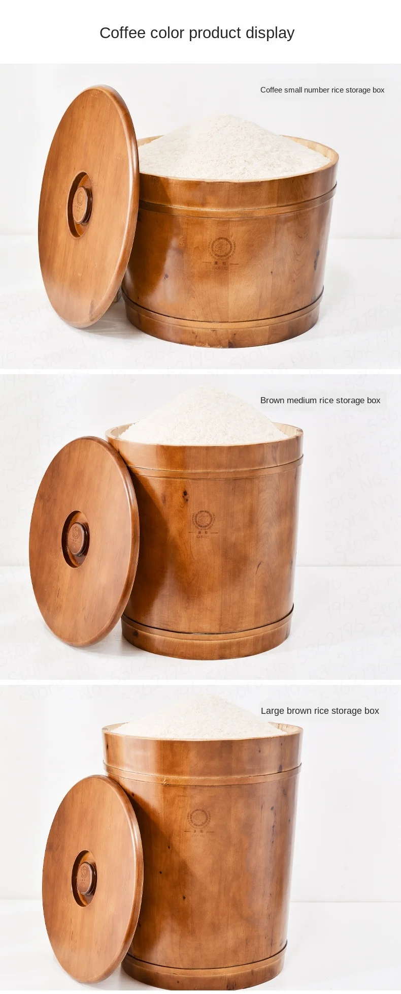 Rice Storage Barrel with Wooden lid - Ellementry