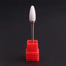 Сверло для нейл-арта белая керамическая средняя шлифовальная каменная головка для нейл-арта керамический монтируемый точечный Полировальный Инструмент Электрический маникюр