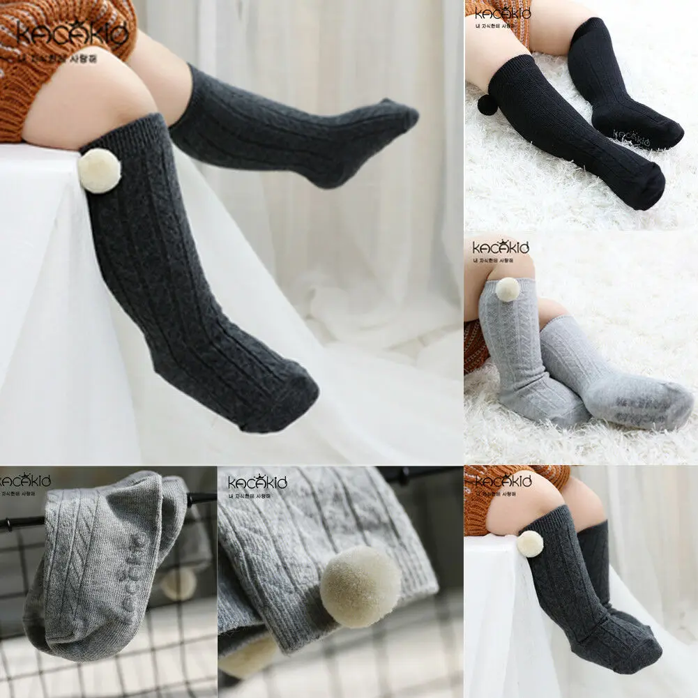 

Baby Girls Kids Solid Warm Cotton Tights Stockings Pantyhose Pants Solid Furry Ball Soft Stockings Worthy 0-4T