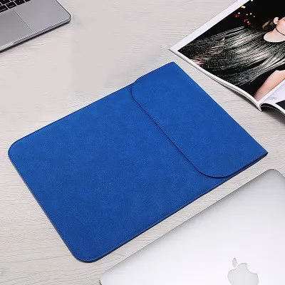 Blue Матовая сумка для ноутбука из искусственной кожи для Macbook Air 13 11 12 Pro 13 15 Touch Bar чехол для ноутбука для Apple ipad Tablet - Цвет: Blue