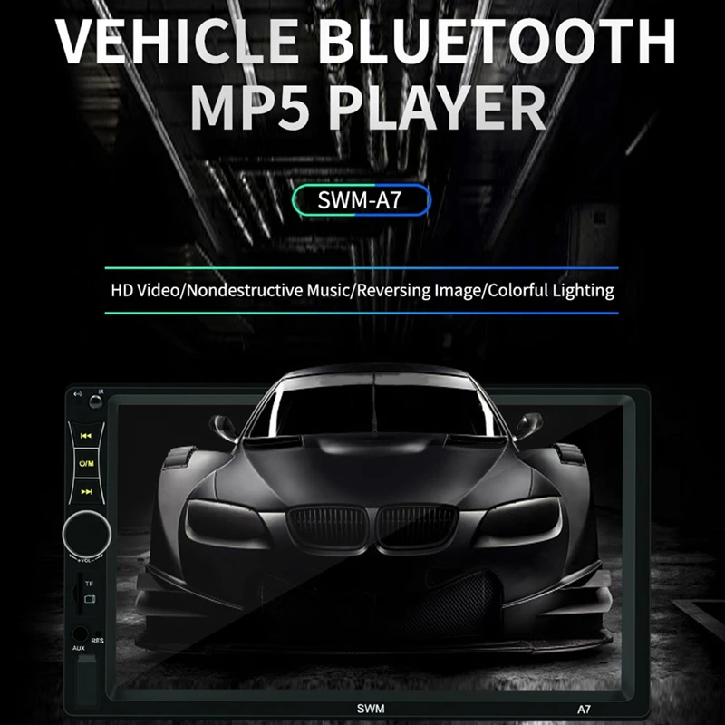 New2 Din автомагнитола 7 дюймов MP5 плеер пресс-экран цифровой дисплей Bluetooth Мультимедиа USB/DVR/FM/Зеркало Ссылка, A7