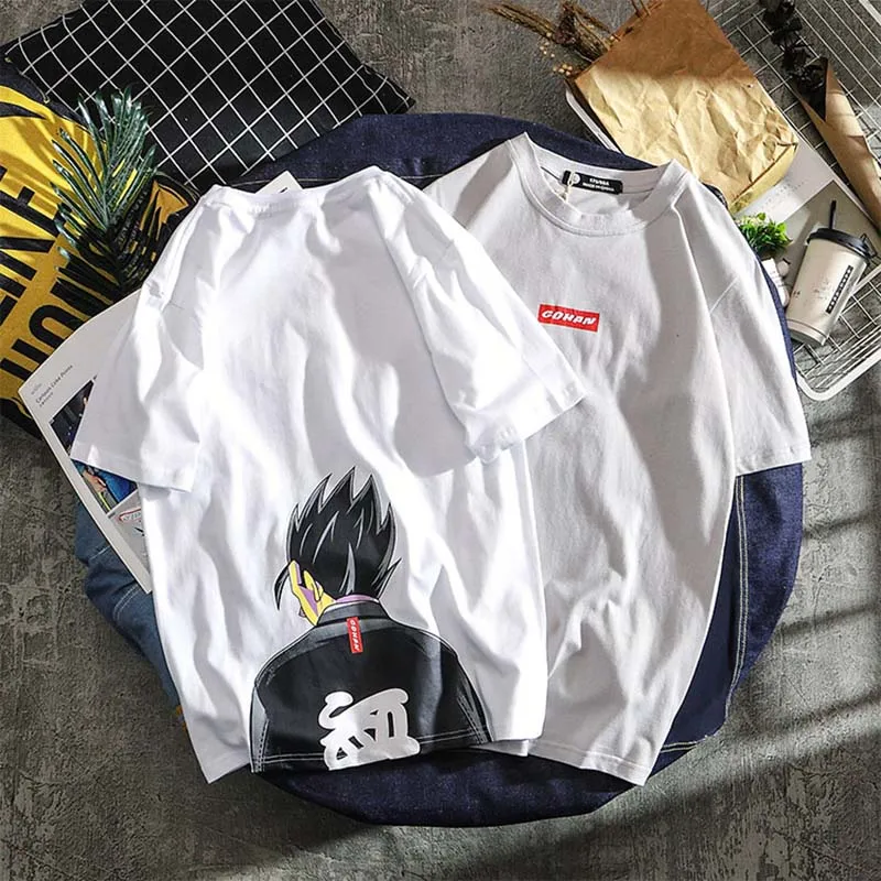 Dragon ball z футболка для мужчин мультфильм футболка Goku хлопок harajuku японского Футболки Уличная Мужская Аниме, детская одежда, одежда в подарок для детей