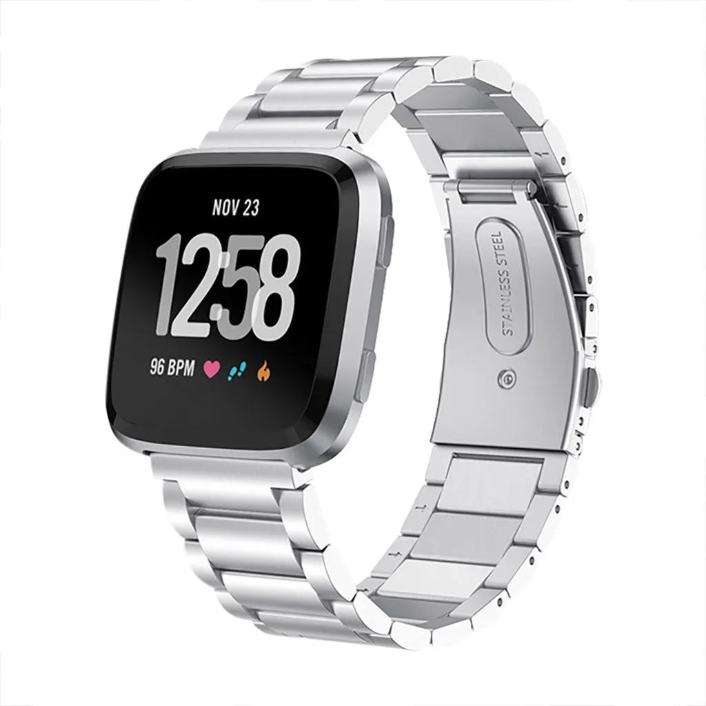 Роскошный ремешок из нержавеющей стали ремешок Браслет замена для Fitbit Versa 2