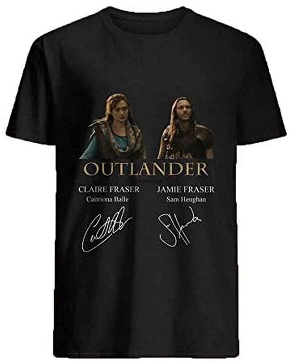 GARNETT Outlander Claire Jamie Signature Shirt Men Women Fashion Summer TShirts Casual Crewneck Girl Tops Tee Black |