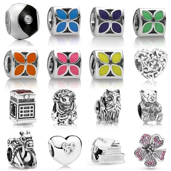 

NEW 100% 925 Sterling Silver 1:1 Cap Book Scrol Telephone Booth Charm Fit DIY Original Bracelet Jewelry The Factory Wholesale