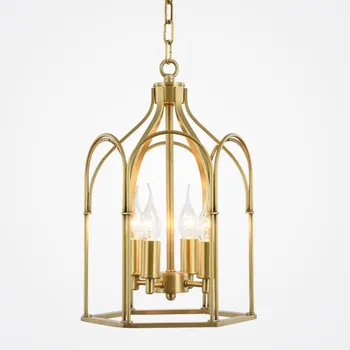 

Rural household small attic pendant contemporary and contracted metal cage villa the study decorate stair lights