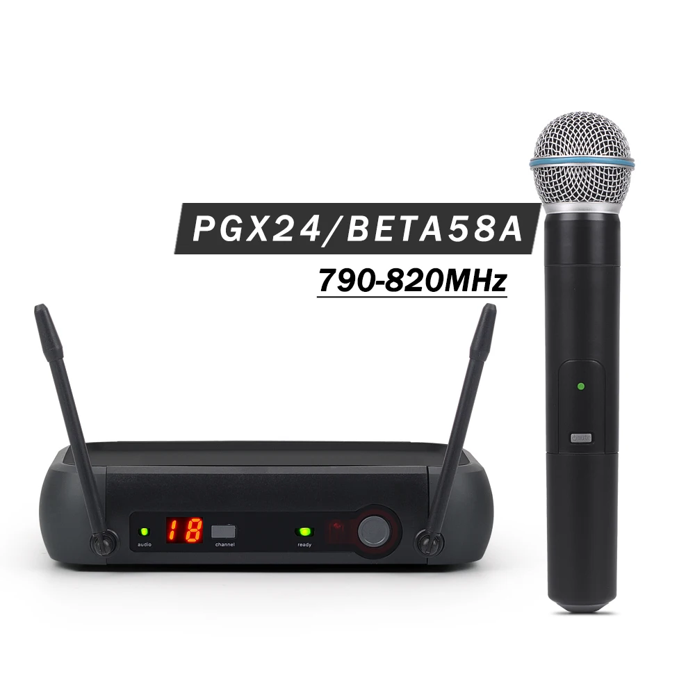 

True Diversity !! Professional PGX24/BETA58A UHF Karaoke Wireless Microphone System With SuperCardioid Handheld transmitter Mic