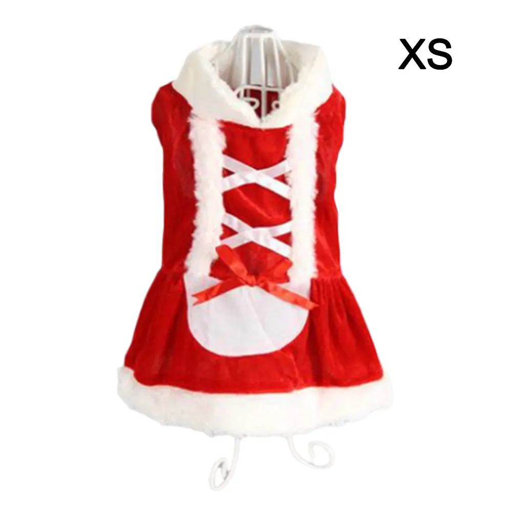 Santa Pet Dog Costume Christmas Clothes for Small Dogs Winter Dog Hooded Coat Jackets Puppy Cat Clothing Chihuahua Yorkie Outfit - Цвет: skirt